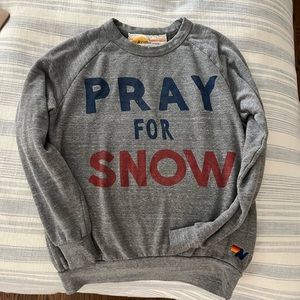 Aviator Nation relaxed crew Pray for Snow sweatshirt, size small